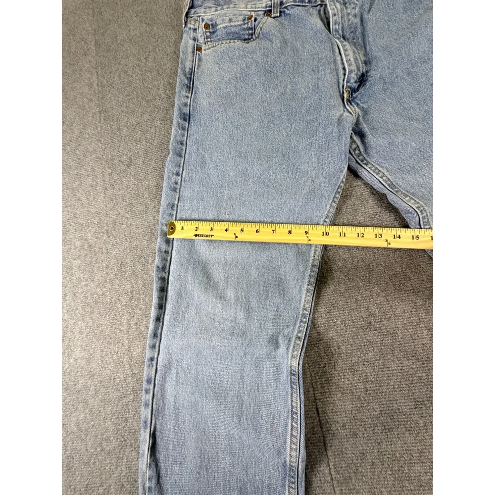 Levis 505 Regular Fit Jeans Mens 40x30 Light Wash Straight Leg Denim Blue Pants